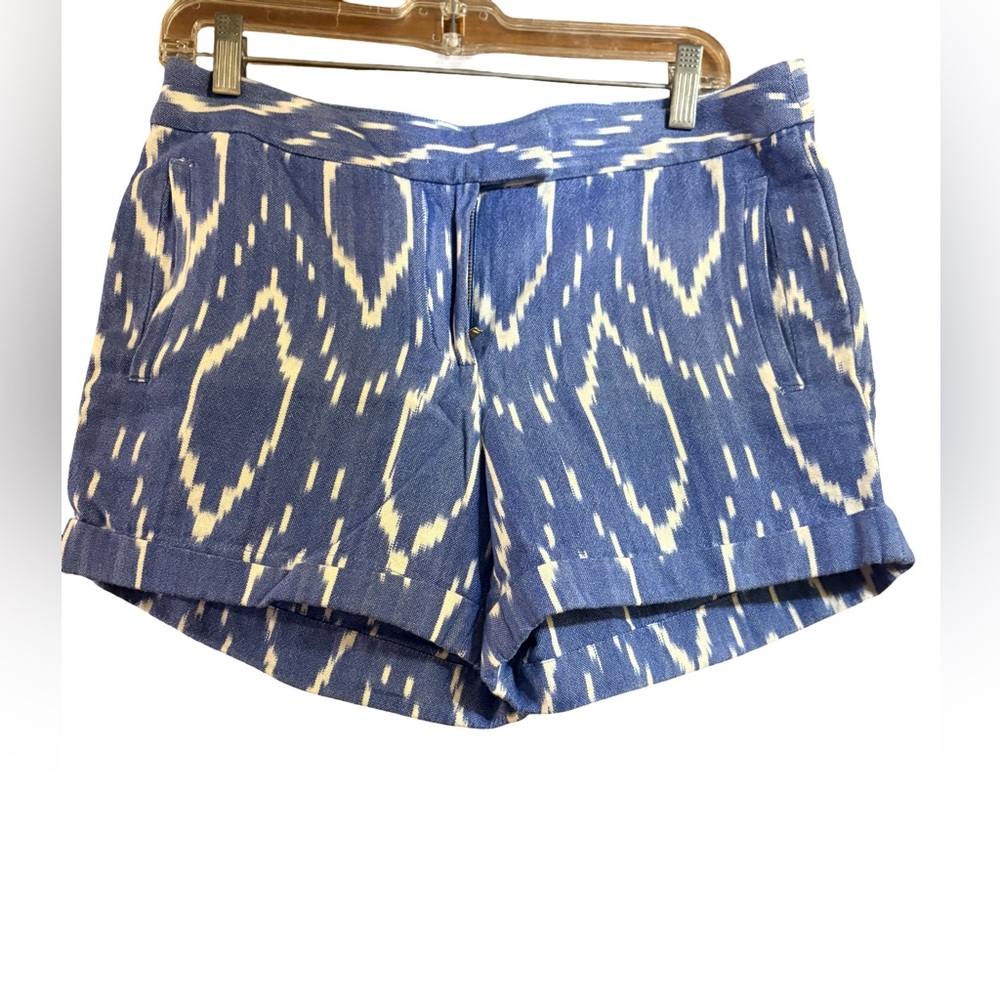 J. Crew Blue and White Patterned Women Shorts